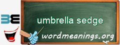 WordMeaning blackboard for umbrella sedge